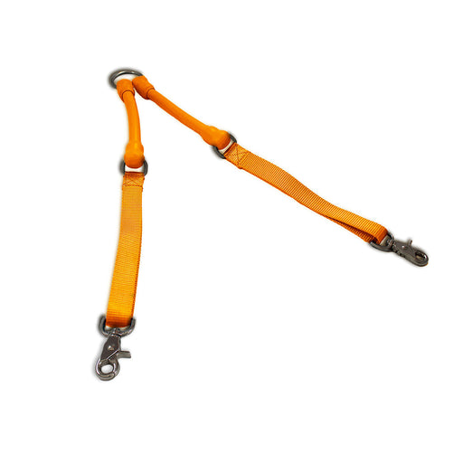 WACKYstore CRAZYcoupl'r - 2 Dogs on 1 Leash White Smoke SMALL: 6-15 lbs. (each dog) / Orange,LARGE:  61-100 lbs. (each dog) / Orange