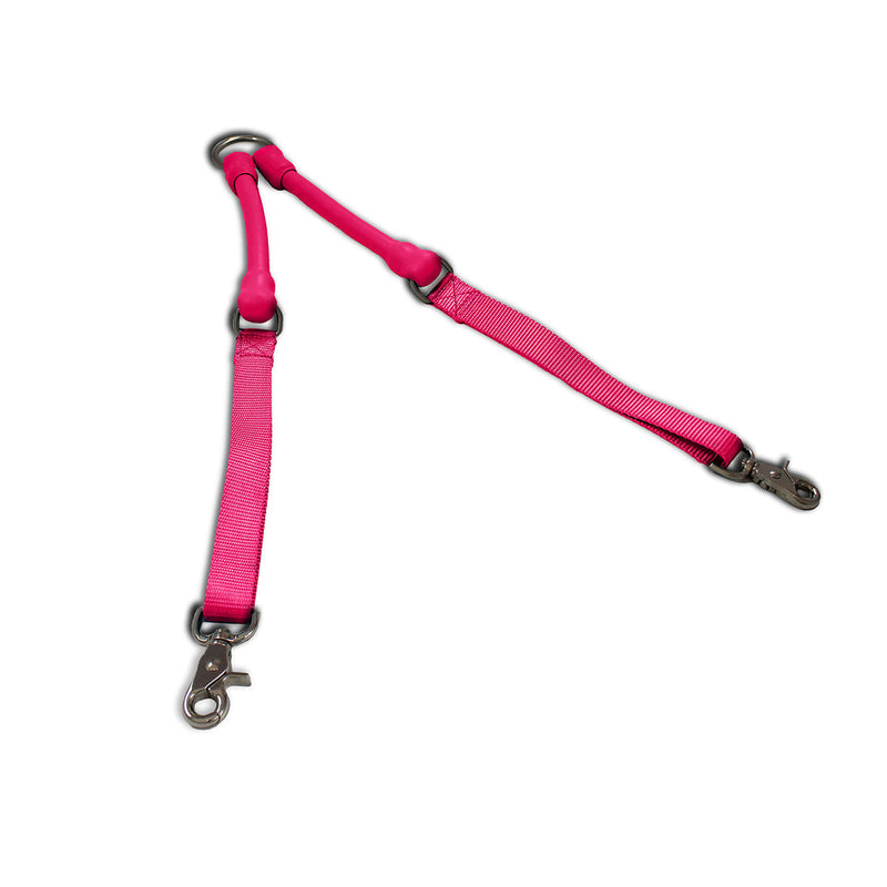 WACKYstore CRAZYcoupl'r - 2 Dogs on 1 Leash White Smoke SMALL: 6-15 lbs. (each dog) / Pastel Pink,MEDIUM:  16-60 lbs. (each dog) / Hot Pink