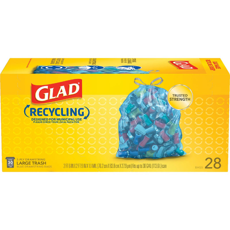 Glad Glad 30 Gallon Recycling Large Drawstring Blue Trash Bags Saxophone Care & Cleaning Gold