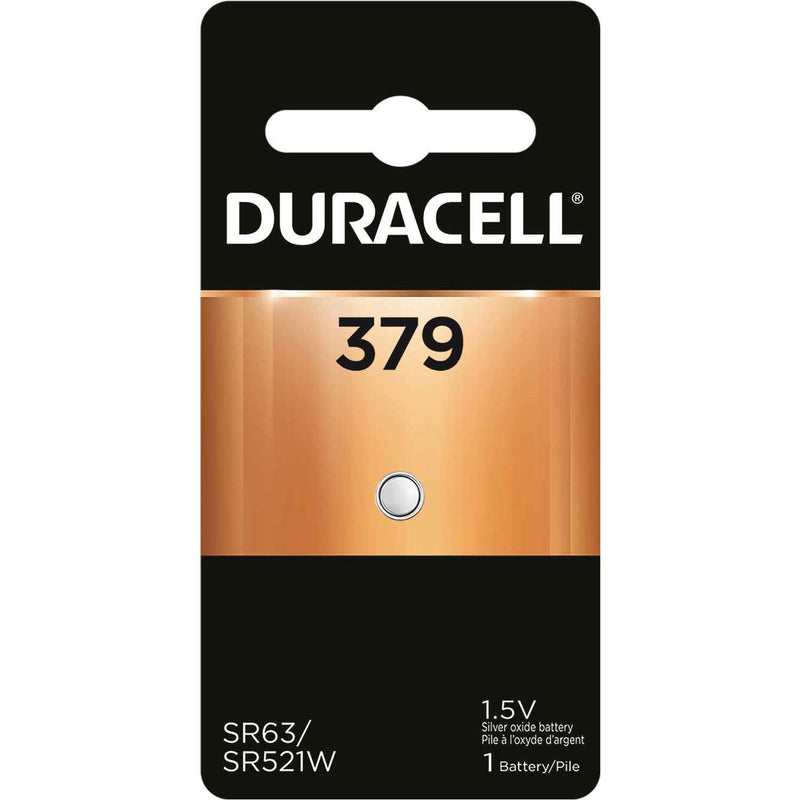 Duracell Duracell 379 1.5 Volt Silver Oxide Button Cell Battery Batteries Black
