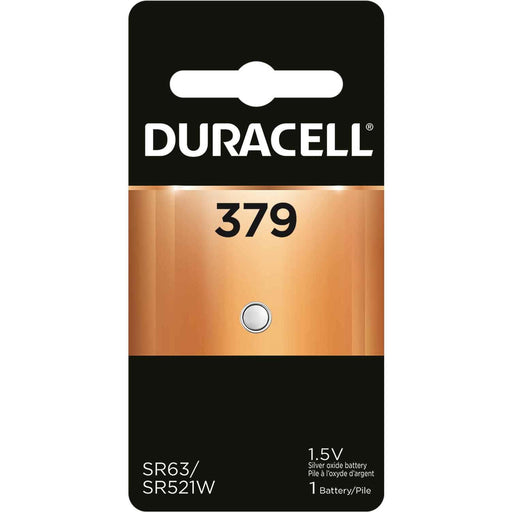 Duracell Duracell 379 1.5 Volt Silver Oxide Button Cell Battery Batteries Black