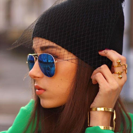 zeroUV Retro Flash Color Mirrored Lens Metal Aviator Sunglasses 1485 Sunglasses Black Ice,Fire,Sun,Midnight
