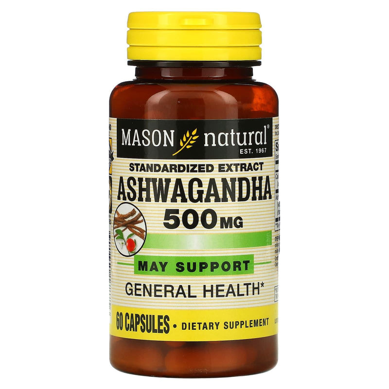 Mason Natural Mason Natural Ashwagandha Standardized Extract 500 Mg Capsules Vitamins & Supplements White Smoke