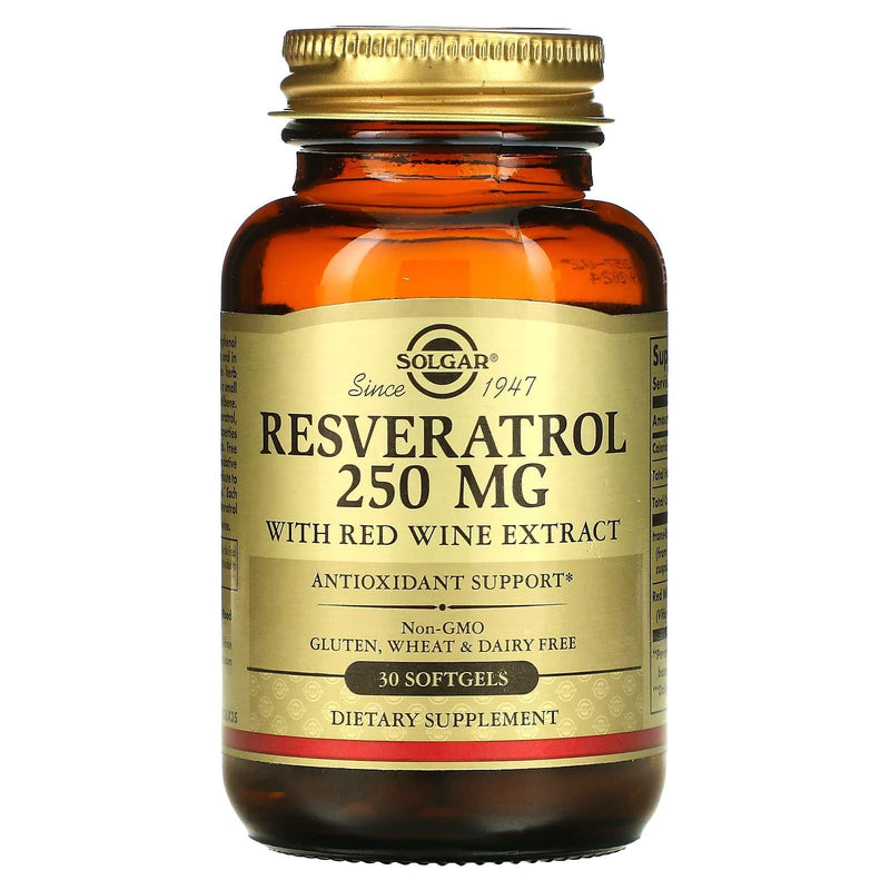 Solgar Solgar Resveratrol 250 Mg With Red Wine Extract, 30 Softgels Vitamins & Supplements White Smoke