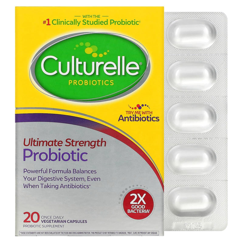 Culturelle Culturelle Digestive Health Probiotic Capsules Extra Strength 20 ct Vitamins & Supplements Light Gray