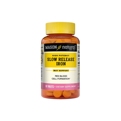 Mason Natural Mason Natural High Potency Slow Release Iron 50 Mg 60 Tablets Vitamins & Supplements White Smoke