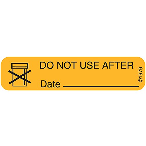 Pharmex Pharmex 1-28G Permanent Paper Label, "Dont USE After_", 1 9/16" X 3/8", Goldenrod Labels & Tags Goldenrod