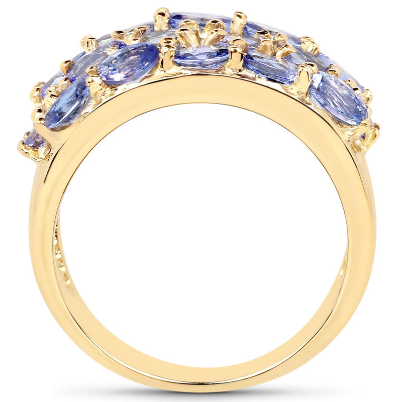Bids.com 2.72 Carat Genuine Tanzanite .925 Sterling Silver Ring Rings White Smoke size 7.00,size 8.00,size 6.00,size 9.00,size 5.00