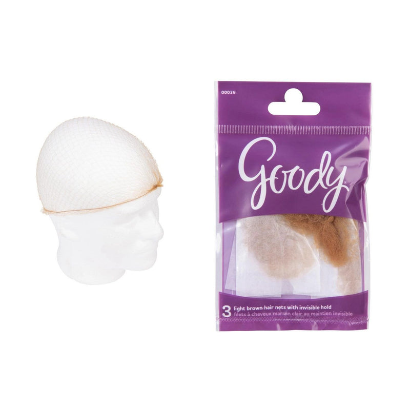 Goody Goody Hair Nets, With Invisible Hold, Light Brown Hair Nets White Smoke