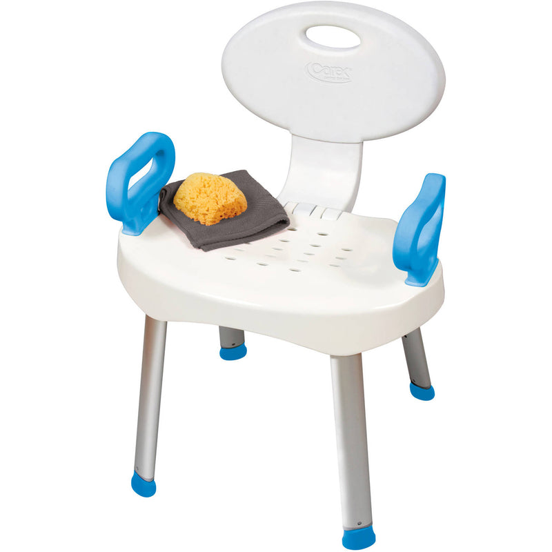 Carex Carex Health Brands E-Z Bath and Shower Seat with Handles - Tool-Free Assembly Mobility & Accessibility White Smoke