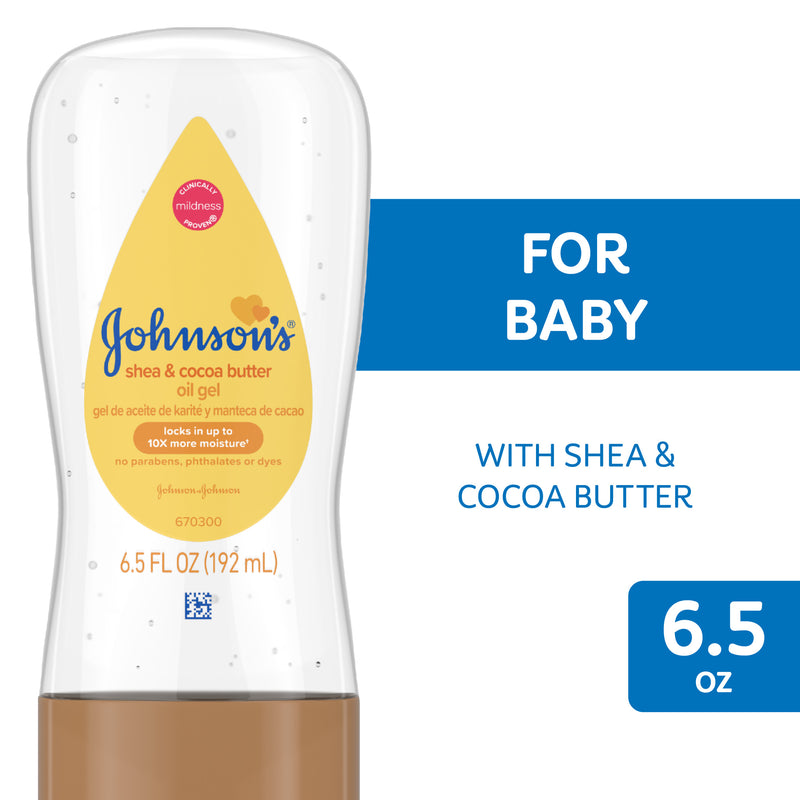 Johnson's Johnson's Baby Oil Gel With Shea Cocoa Butter 6.50 Fl Oz Baby & Toddler White Smoke