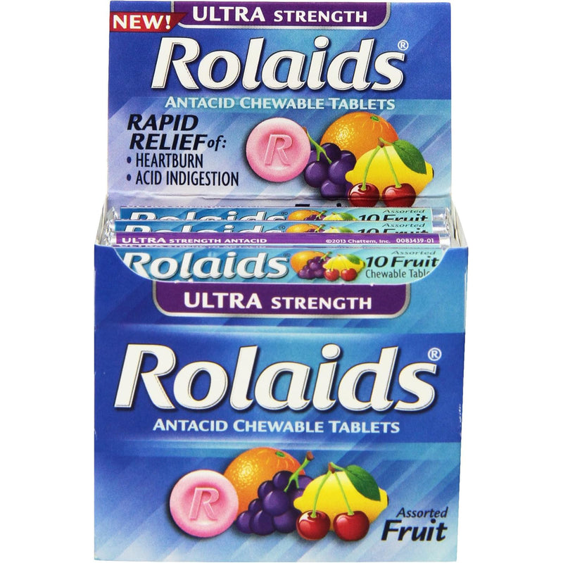 Rolaids Rolaids Chewable Tablets Ultra Strength Assorted Fruit Antacid Health & Beauty White Smoke