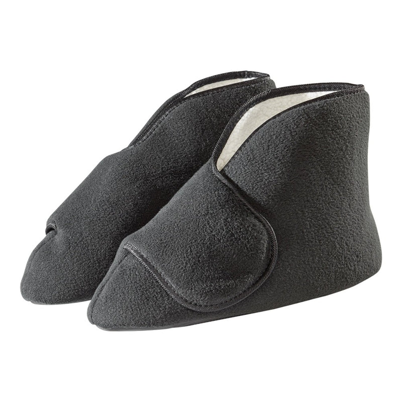 Silverts Silverts Diabetic Bootie Slippers - Black, Medium / X-Wide Clothing White Smoke