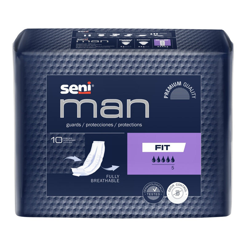Seni Seni Man Fit Bladder Control Pad Moderate Absorbency 3-1/2 X 15-7/10 Inch Incontinence Aids Midnight Blue