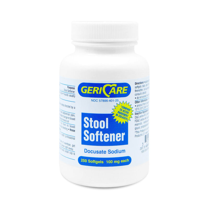 Geri-Care Geri-Care Docusate Sodium Stool Softener #401-25-GCP Decorative Bottles White Smoke