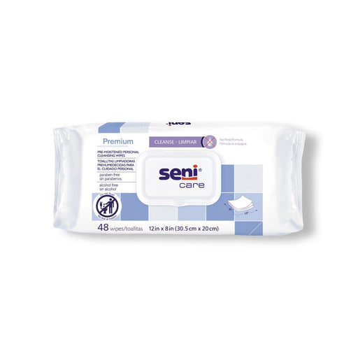 Seni Seni 48 Count Care Premium Pre-Moistened Personal Cleansing Wipes Incontinence Aids White Smoke