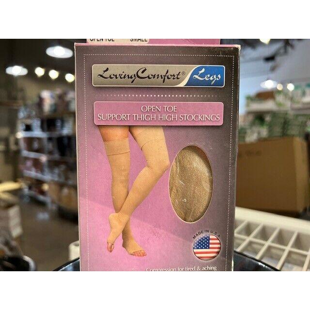 Loving Comfort Loving Comfort Open Toe Thigh High Support Top Band 20-30 mmHg Beige Large Health & Beauty Dark Olive Green
