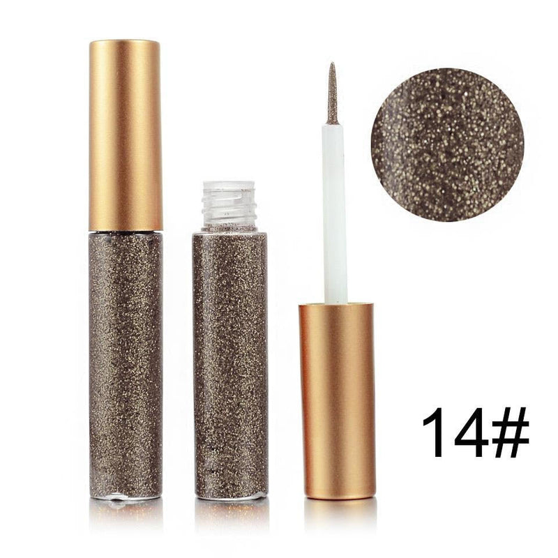 EpiLynx Shimmer & Shine Glitter Eyeliner – Vegan, Allergen-Free, Long-Wearing Eyeliner White Smoke 14 dark brown