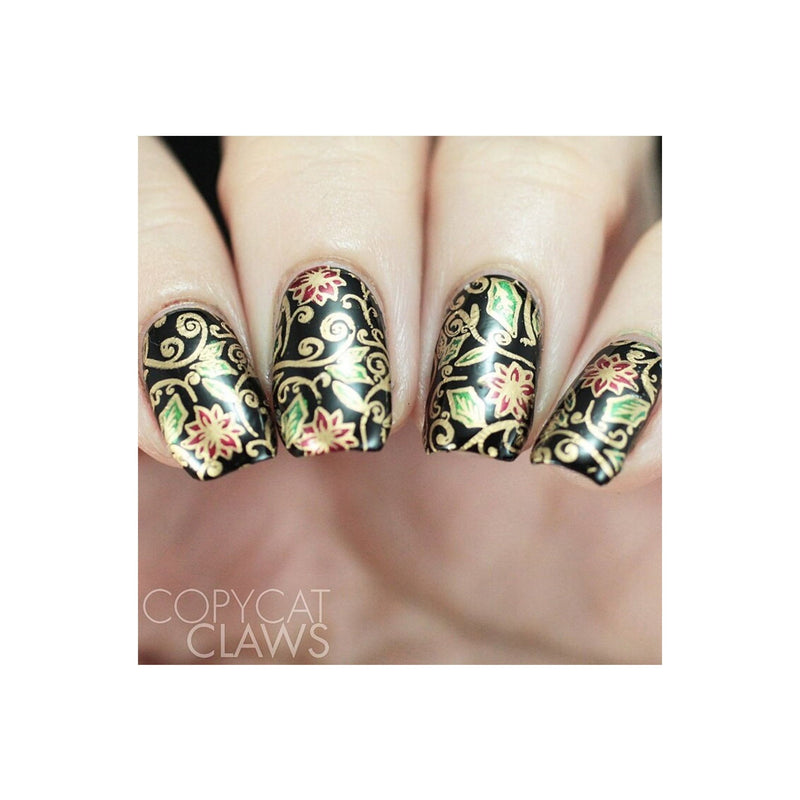 UberChic Beauty Happy Christmas, (Christmas-04) Stamping Plate Rosy Brown