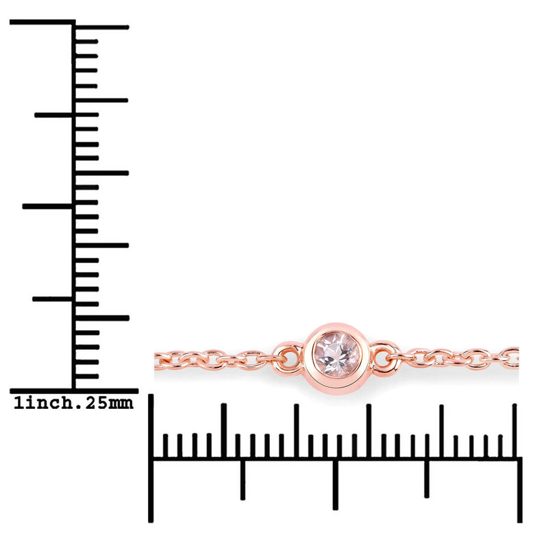 Bids.com 0.45 Carat Genuine Morganite .925 Sterling Silver Bracelet Bracelets White Smoke size 7.00
