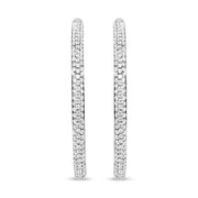 Bids.com 18K White Gold 2.00 Cttw Round-Cut Diamond Inner-Outer Hoop Earrings (F-G Color, VS1-VS2 Clarity) Earrings White Smoke White.Gold / 2.01