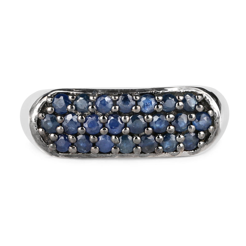 Bids.com 0.99 Carat Genuine Blue Sapphire .925 Sterling Silver Ring Rings White Smoke size 6.00,size 7.00,size 8.00,size 9.00,size 5.00