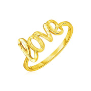 Bids.com 14k Yellow Gold Ring with Love Rings White Smoke 7 / Yellow Gold