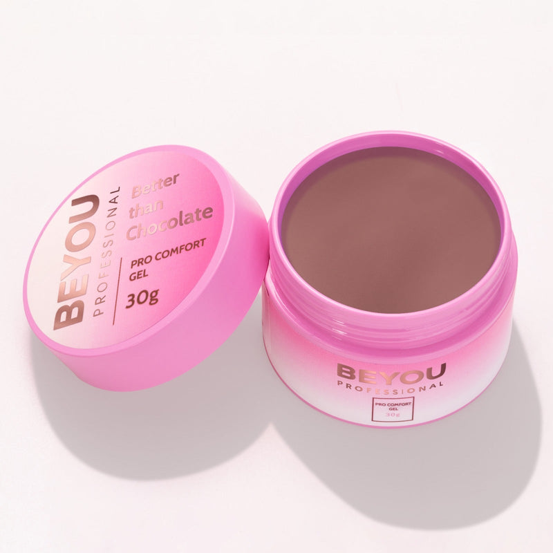 nbmsupply BEYOU Professional Pro Comfort Gel 30ml Misty Rose Clear,Caramel Mist,Coconut,EstetiKa,Love Code,Lover,Milky Sky,Old Money,Soft Roze,Berry Mousse,Better than Chocolate,Blush,Bubble Tea,Cacao,Dove,Drunk Barbie,Extra Crystal,Her Lips,Luxe,Martini,April in Paris,Pink Martini,Pink Prosseco,Pina Colada,Sky Lou
