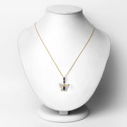Bids.com 0.92 Carat Genuine Blue Sapphire and White Zircon .925 Sterling Silver Pendant Pendants White Smoke