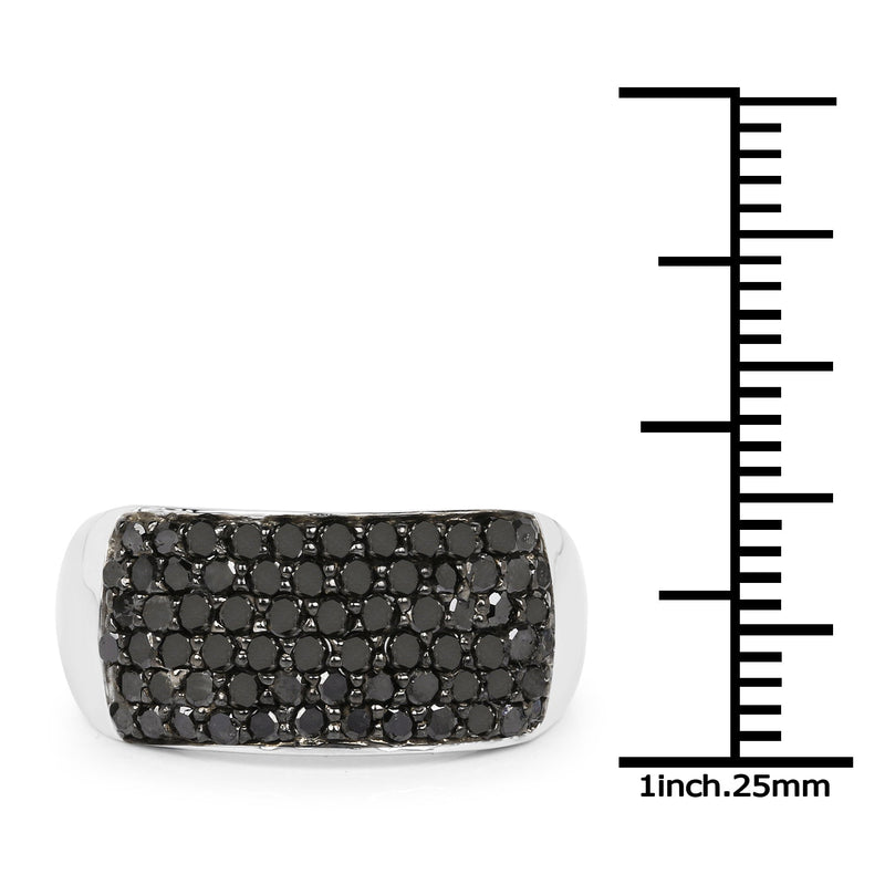 Bids.com 1.21 Carat Genuine Black Diamond .925 Sterling Silver Ring Rings White Smoke size 7.00,size 6.00,size 8.00,size 9.00