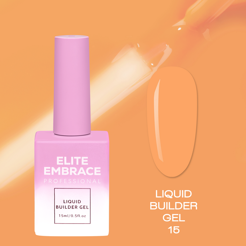 nbmsupply ELITE EMBRACE Professional Liquid Builder Gel 15 15ml ELBG1515 Sandy Brown