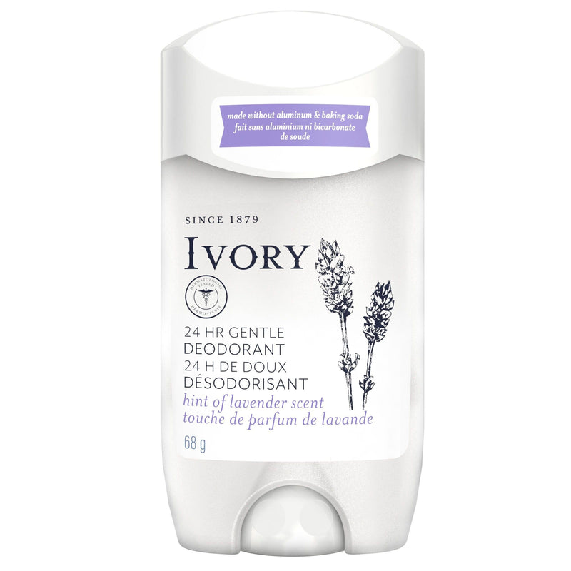 Ivory Ivory Aluminum Free Deodorant, Hint of Lavender, 24-Hour Odor Protection, 2.4 oz Stick Deodorant White Smoke