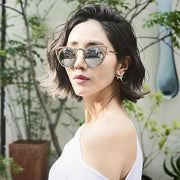 zeroUV Women's Laser Cut Round Metal Mirror Lens Sunglasses A102 Sunglasses Dark Gray Black Blue Mirror,Black Yellow Mirror,Gold Pink Green Mirror,Silver Blue Green Mirror,Gold Silver Mirror,Gold Blue Mirror,Gold Brown Mirror,White Pink Green Mirror,Silver Silver Mirror,Black Silver Mirror