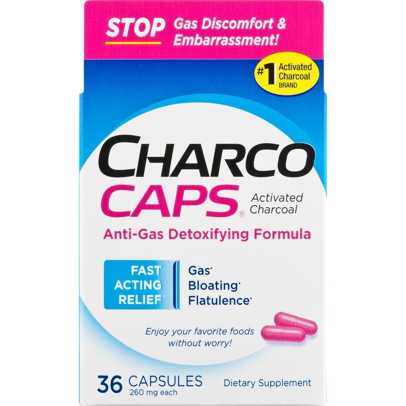Charcocaps CharcoCaps Activated Charcoal 260 mg - 36 Capsules Vitamins & Supplements Lavender