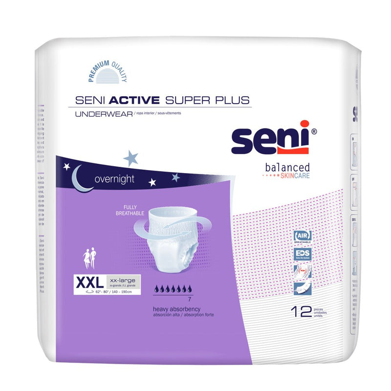 Seni Seni Active Super Plus Incontinence Underwear, Overnight Absorbency Underwear White Smoke