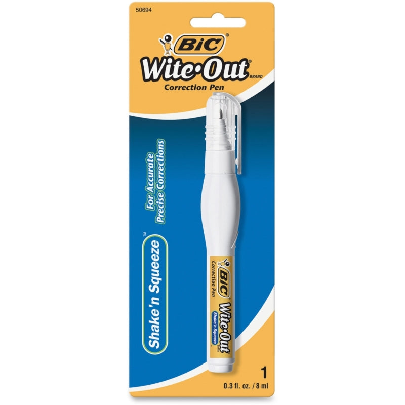 BiC BIC Wite-Out Brand Shake 'n Squeeze Correction Pen - 6 Count - White Correction Pens Dark Cyan
