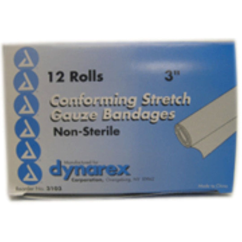 Dynarex Dynarex Non-Sterile Conforming Stretch Gauze Bandages – Reliable Wound Care First Aid Light Slate Gray