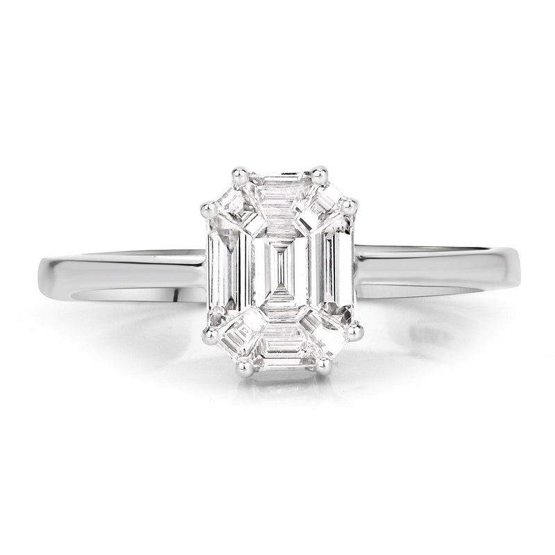 Bids.com 0.48 Carat Genuine White Diamond 18K White Gold Ring Rings White Smoke size 7.00,size 6.00,size 8.00