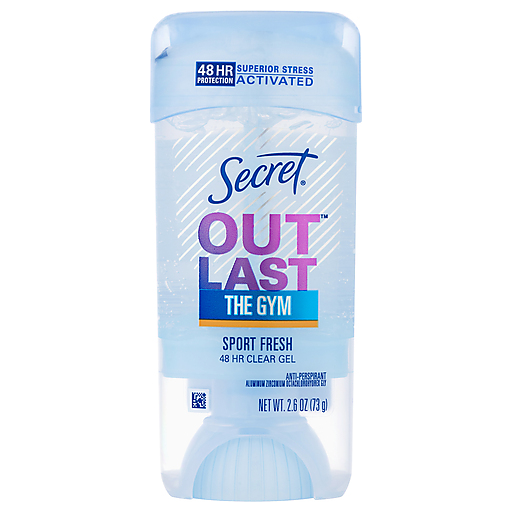 Secret Secret Outlast Clear Gel Antiperspirant Deodorant For Women, Sport Fresh, 2.6 Oz Deodorant Light Gray