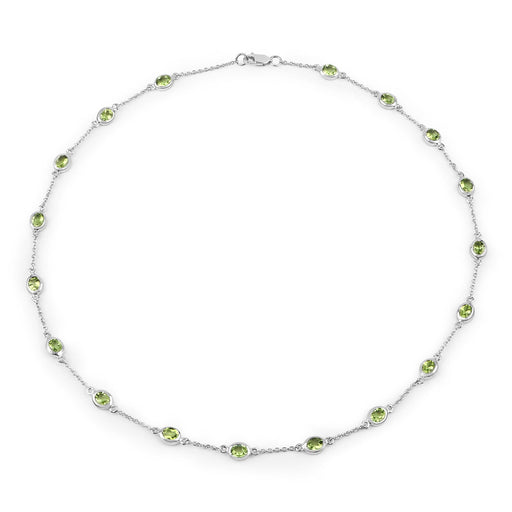 Bids.com 6.30 Carat Genuine Peridot .925 Sterling Silver Necklace Necklaces White Smoke size 18.00