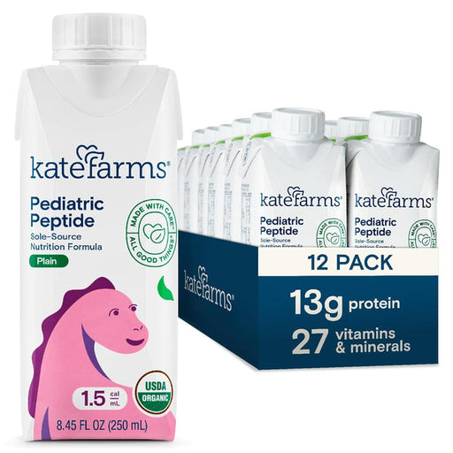 Kate farms Kate farms Pediatric Peptide 1.5 Sole-Source Nutrition Formula, Plain And Vanilla Flavors, Organic Enzymatically Hydrolyzed Plant-Based Protein Drink, Meal Replacement For Oral & Tube Feeding, 8.45 FL Oz, Pack Of 12 Or Health & Beauty White Smoke