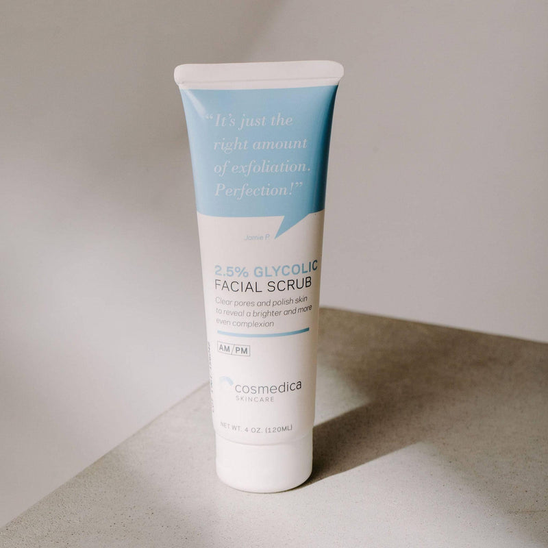 Cosmedica Skincare 2.5% Glycolic Facial Scrub Exfoliants Dark Gray