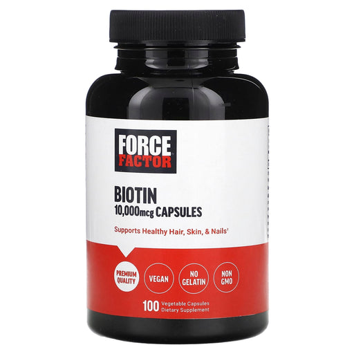 Force Factor Force Factor Biotin, 10,000 Mcg, 100 Vegetable Capsules Building Consumables White Smoke