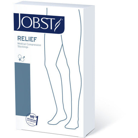 Jobst Jobst Relief Silicone Compression Knee High, 20-30 mmHg Open Toe Toe Spacers White Smoke
