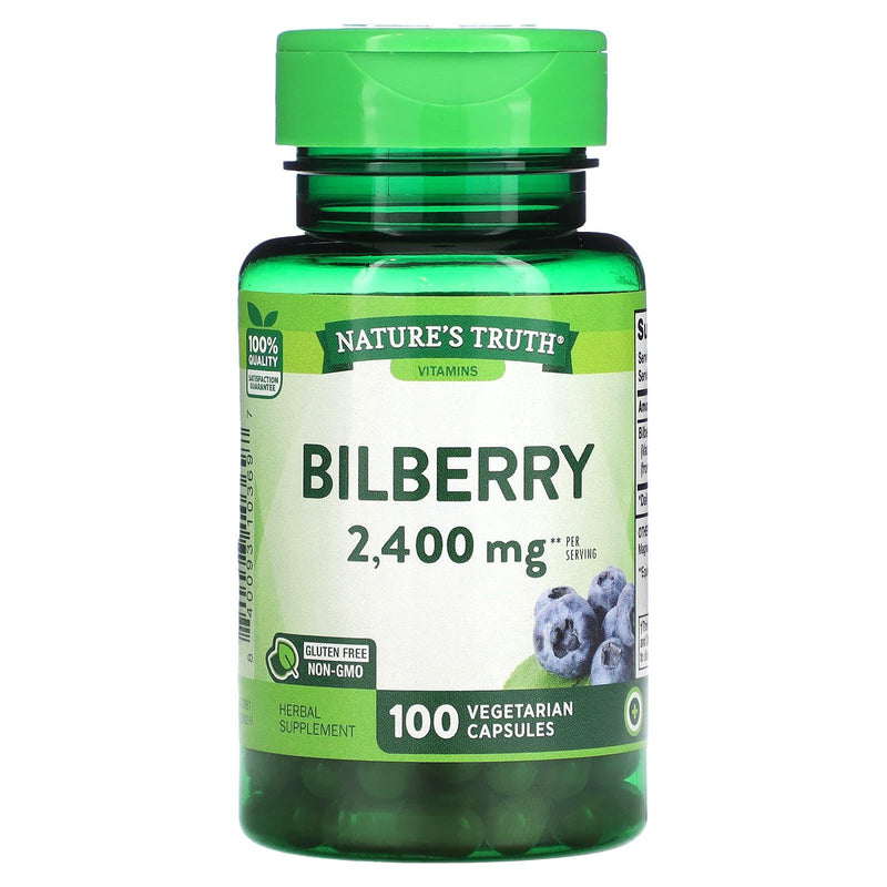 Nature's Truth Nature's Truth Bilberry 2,400 Mg Quick Release Capsules Vitamins & Supplements White Smoke
