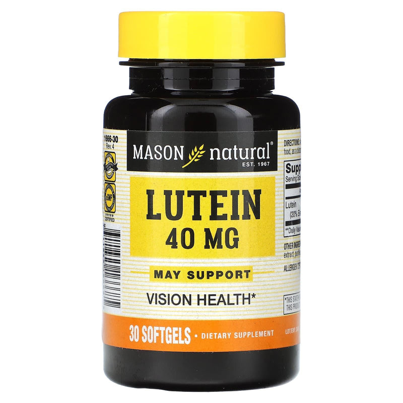 Mason Natural Mason Natural® Lutein 40 mg Ultra Strength – 30 Softgels Vitamins & Supplements Black
