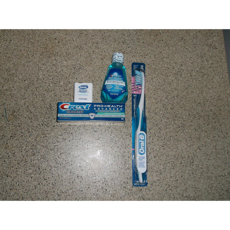 Oral-B Oral-B Crest Pro-Health Advanced .85 OZ /Mouthwash .22 Fl OZ/Glide 4.53MM & Kit Mouthwash Dim Gray