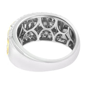 Bids.com 10K White and Yellow Gold 1.00 Cttw Baguette and Round cut Diamond Art Deco Multi-Row Ring Band (I-J Color, I1-I2 Clarity) - Ring Size 7 Rings White Smoke 9 / YellowWhite.Gold,8 / YellowWhite.Gold,6 / YellowWhite.Gold,7 / YellowWhite.Gold