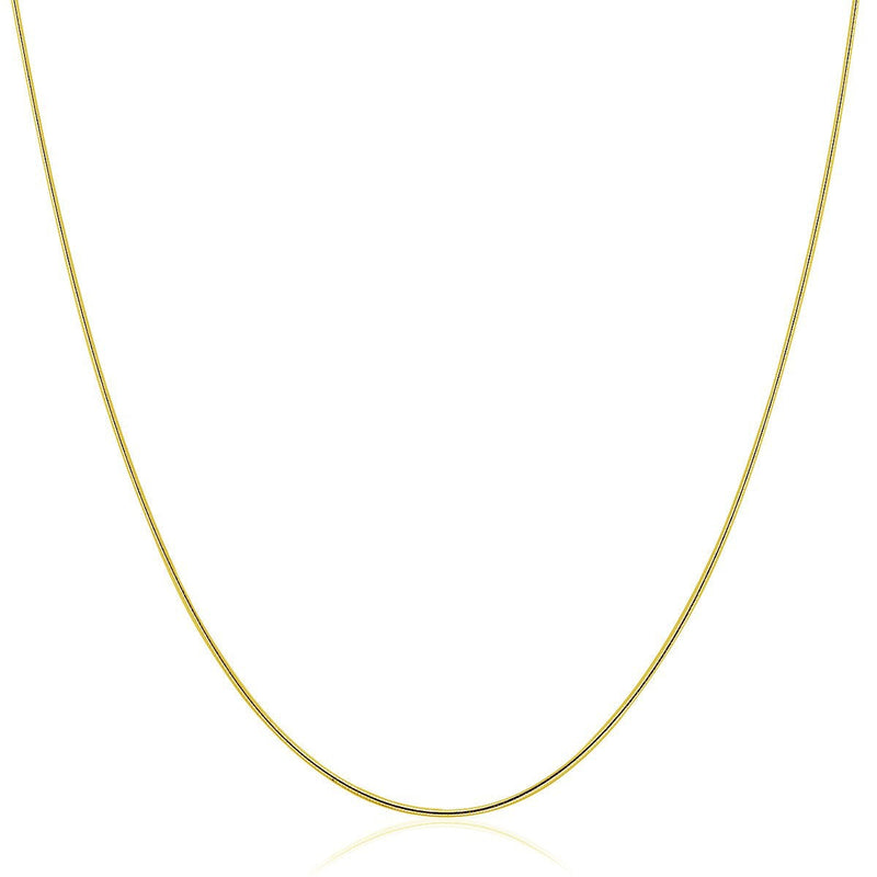 Bids.com 14k Yellow Gold Thin Motif Round Omega Necklace Necklaces White Smoke 16 / Yellow Gold,18 / Yellow Gold