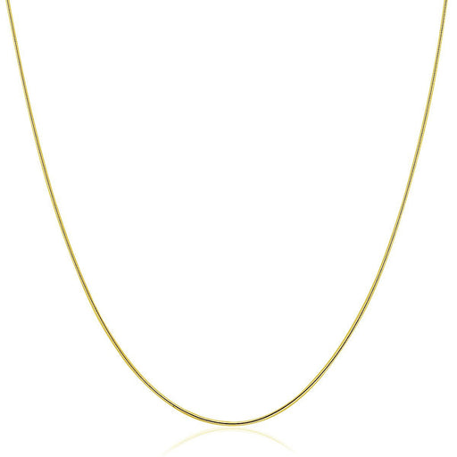 Bids.com 14k Yellow Gold Thin Motif Round Omega Necklace Necklaces White Smoke 16 / Yellow Gold,18 / Yellow Gold